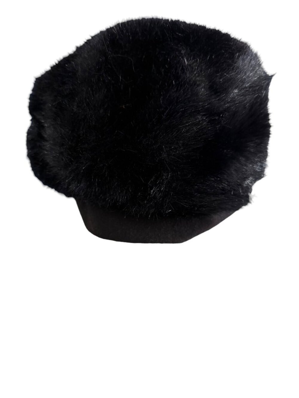 Vintage 1950s 1960s Black Faux Fur Toque Cossack Pillbox Hat 22 Inch - Picture 2 of 9